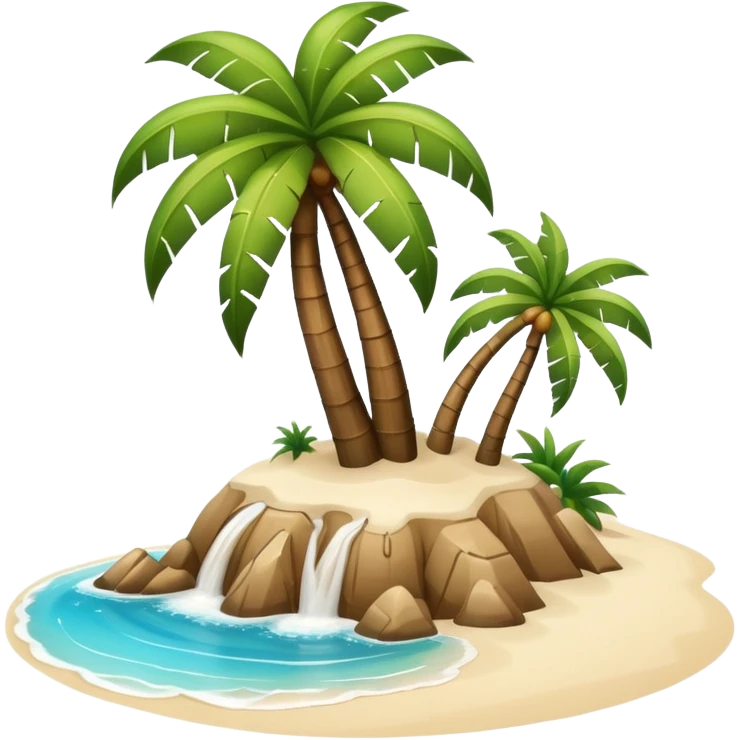 island with a coconut tree and beach emoji