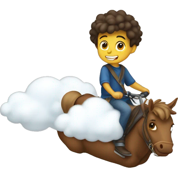 Boy riding cloud emoji