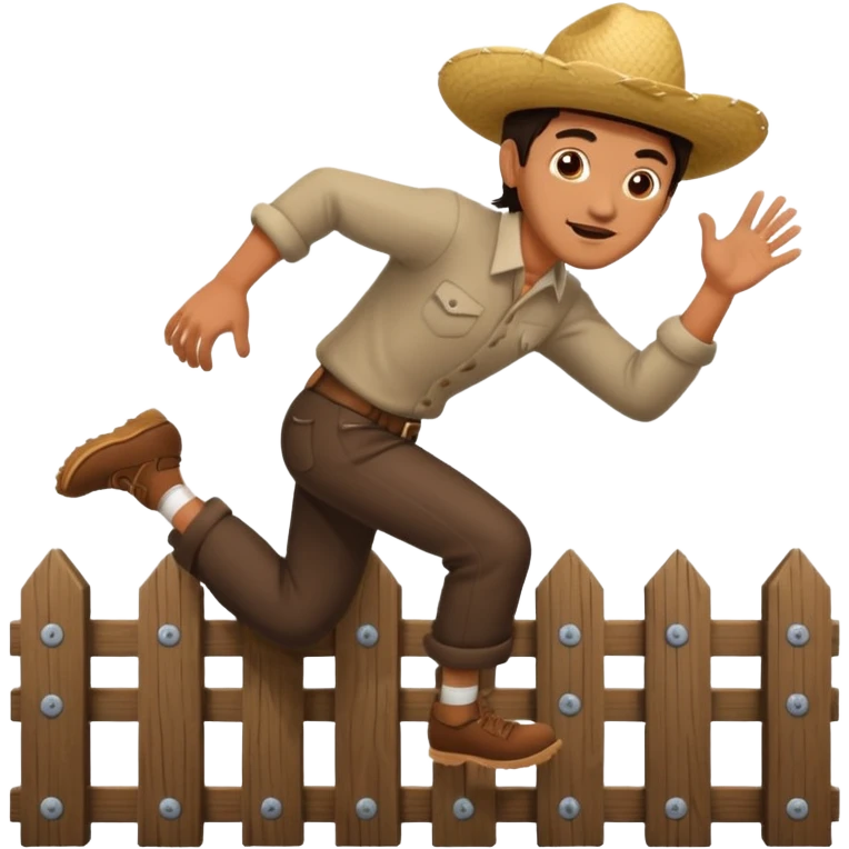 Mexican hopping over a fence  emoji