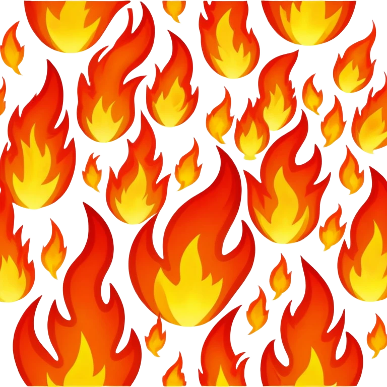Bush with red and orange fire flames emoji