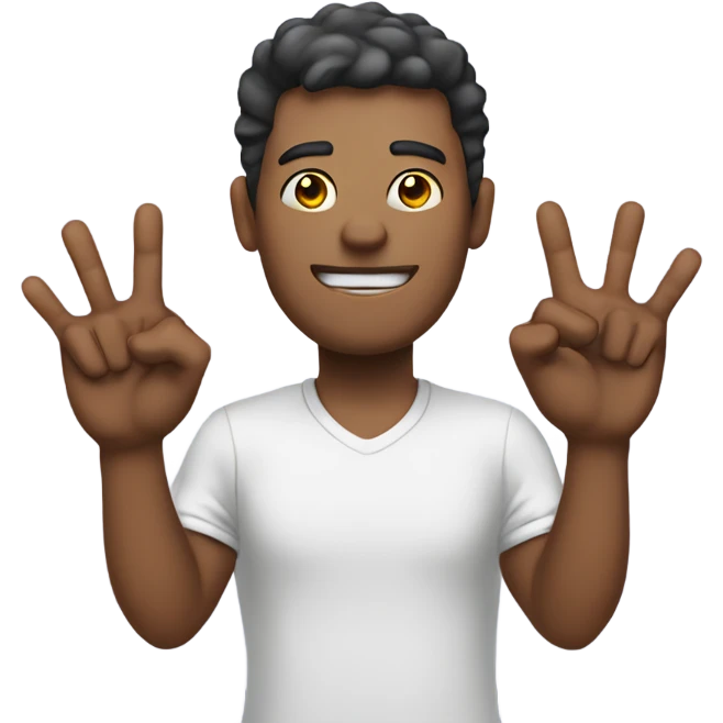 Guy holding up 3 fingers emoji