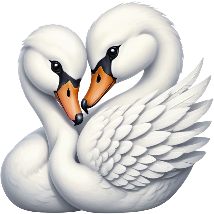 Swans hugging  emoji