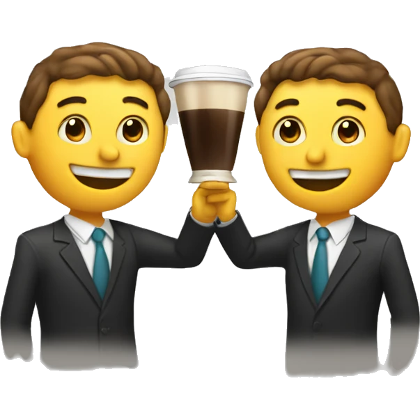 toasting with two cups of coffee emoji