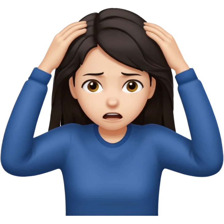 A girl pulling her hair emoji