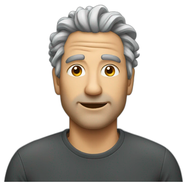 wild hair middle aged guy emoji