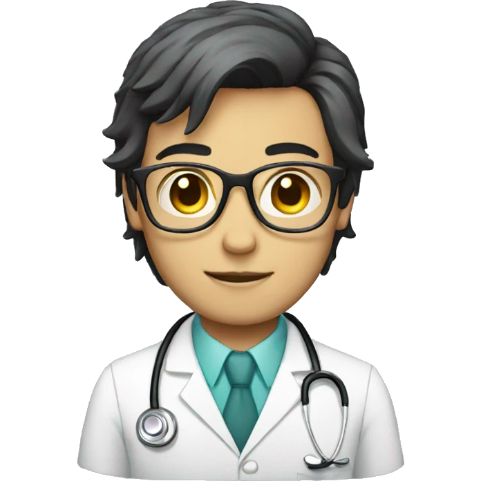male emo doctor with glasses emoji