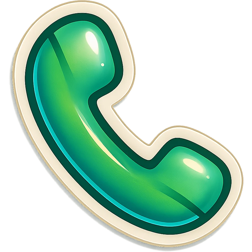 cartoon style sticker of a single phone symbol, simple and clear, no text emoji