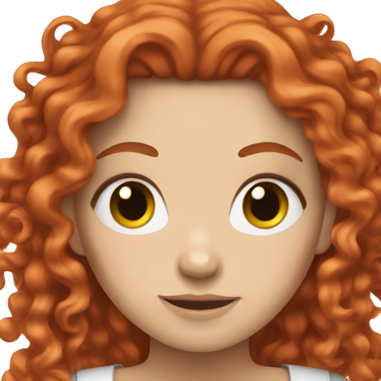White girl with red curly long hair emoji