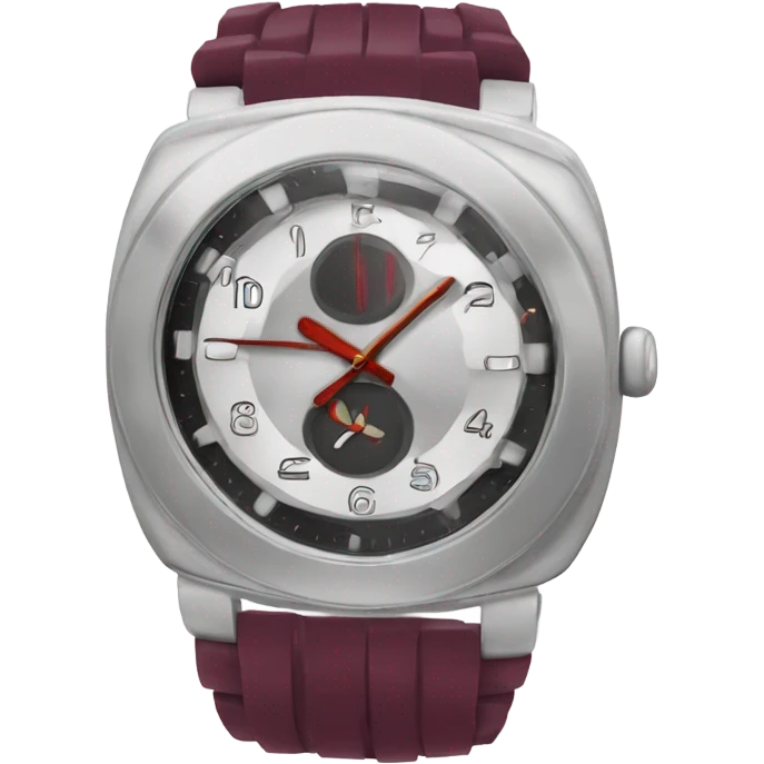 Une montre bordeaux connecter  emoji