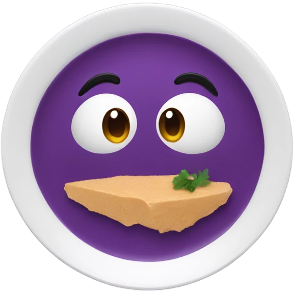 purple hummus in a white plate emoji