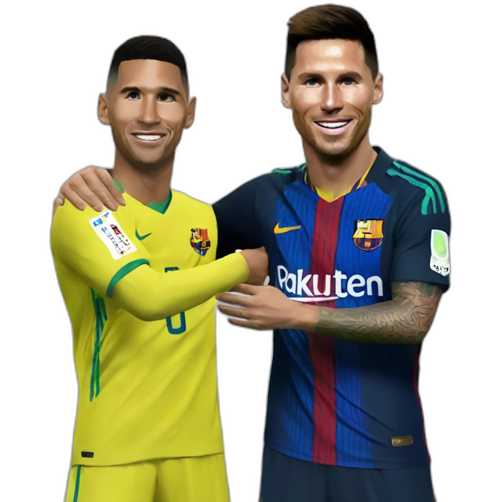 Messi hugs Ronaldo emoji