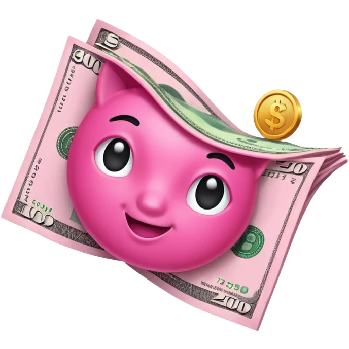 pink money flying  emoji