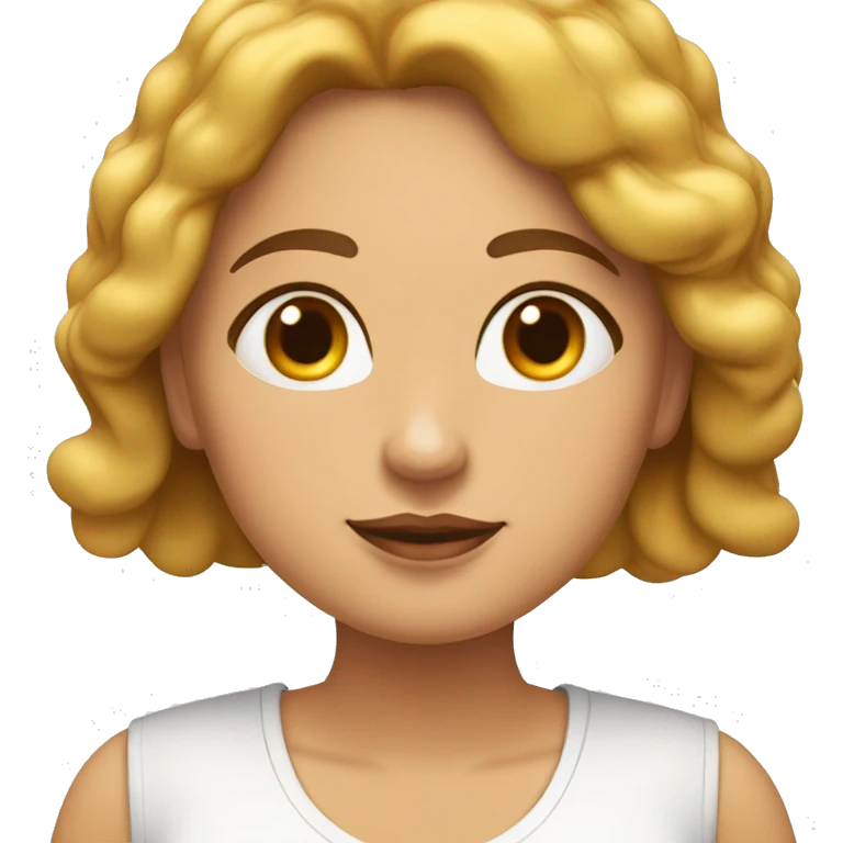 Mujer gordita pelo largo color miel ojos grandes chocolates piel trigueña emoji