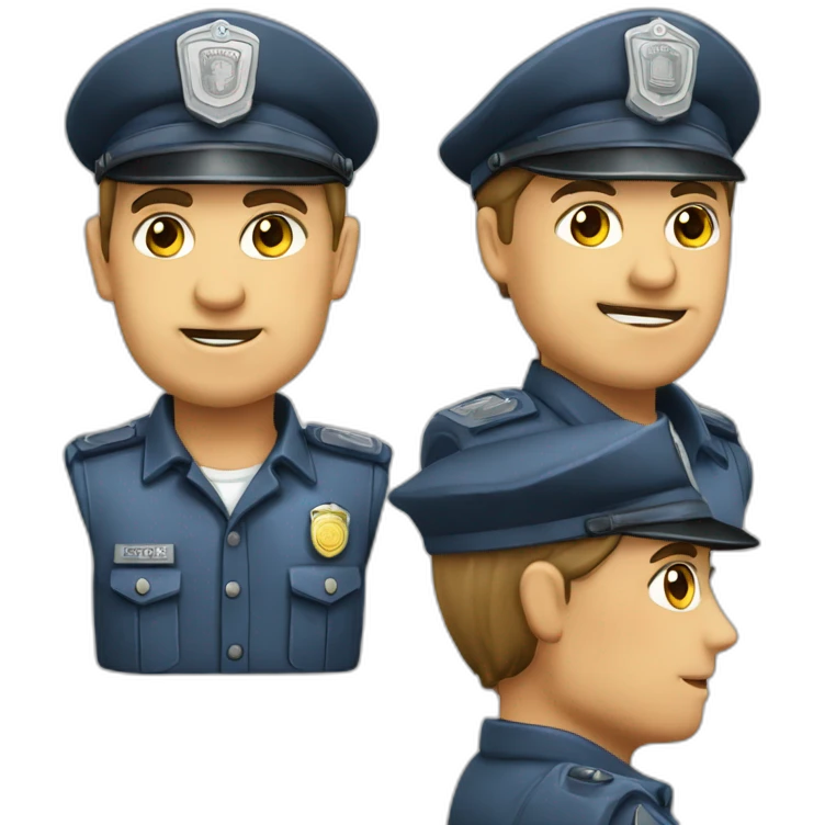 Polizist mit Helm auf dem Kopf und Knüppel in der Hand emoji