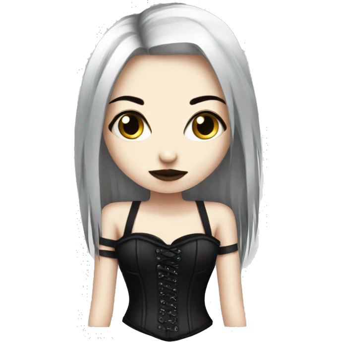 Emo goth girl with corset emoji