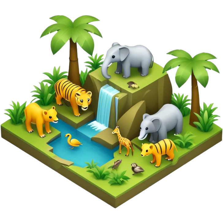 3d-isometric- jungle wildlife emoji