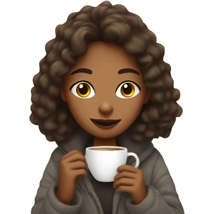 Cozy girl sipping coffee emoji