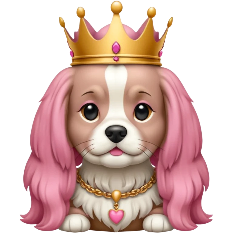 bana şaşkın suratlı yavru king charles köpek yüzü yarat, dişi köpek ve yavru olduğu belli olsun emoji