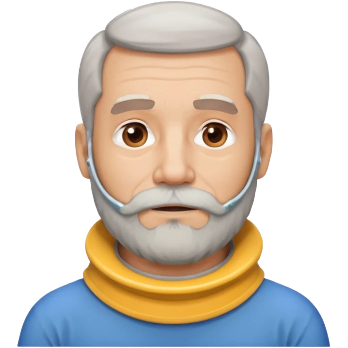 Older man with a beard and a neck brace emoji
