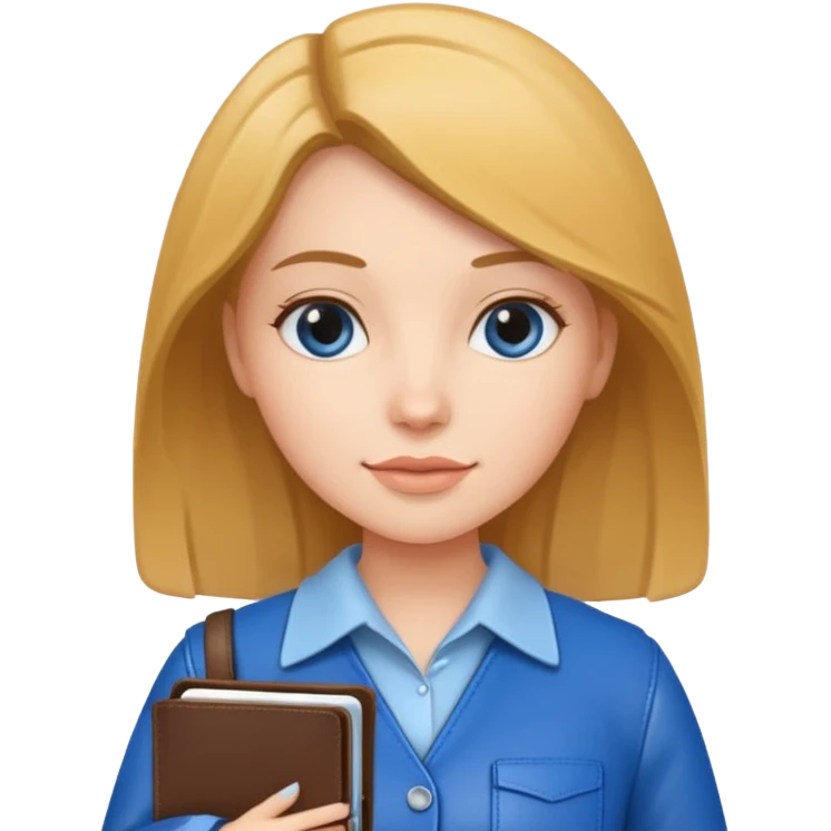 young woman with planner emoji