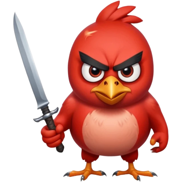 the killer angry bird red with knifes emoji