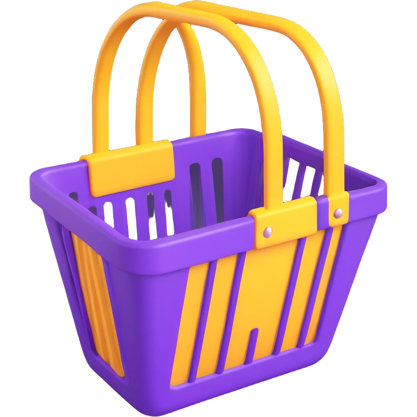 purple 3D shopping basket emoji