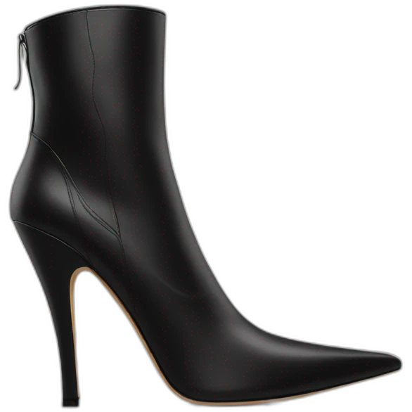 Black leather boots long heels  emoji
