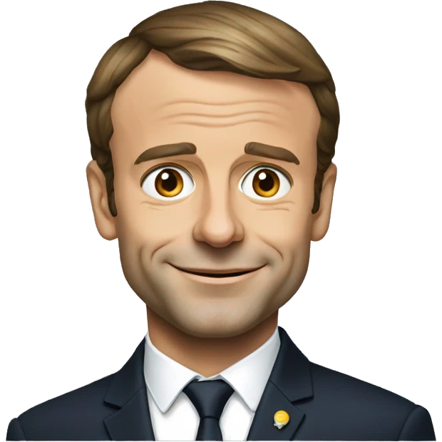 Emmanuel Macron with glass emoji