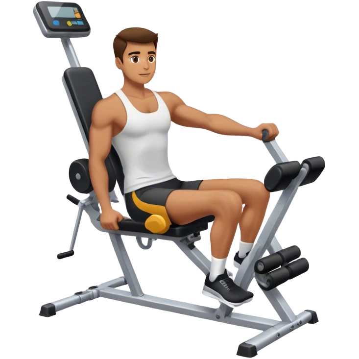 guy using seated leg-extension machine emoji