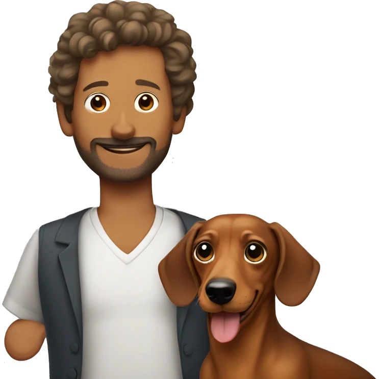 dachshund and man emoji
