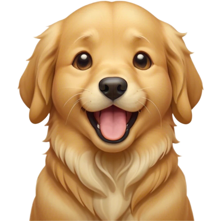 Cinematic Cute Yawning Golden Retriever Portrait Emoji, Head tilted slightly with a dramatic, wide-open yawn, showcasing a silky golden coat with a subtle shimmer, floppy ears slightly drooping, round brown eyes barely open in drowsy contentment, Simplified yet irresistibly adorable features, highly detailed, glowing with a soft, cozy glow, high shine, relaxed yet expressive, stylized with a touch of whimsy, bright and endearing, soft glowing outline, capturing the essence of a sleepy yet affectionate companion, so drowsy it feels like it could stretch out of the screen and curl up for a nap! emoji