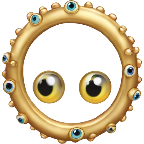 thin gold ring studded with eyeballs emoji