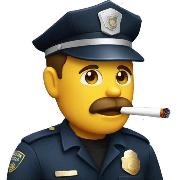 A cop smoking a cigarette  emoji