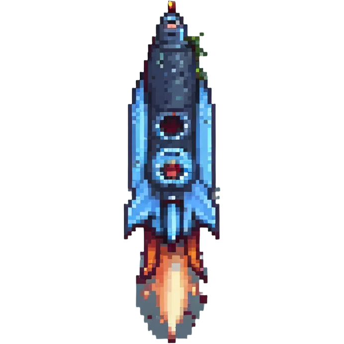 rocket launcher, pixel art style, retro video game look emoji