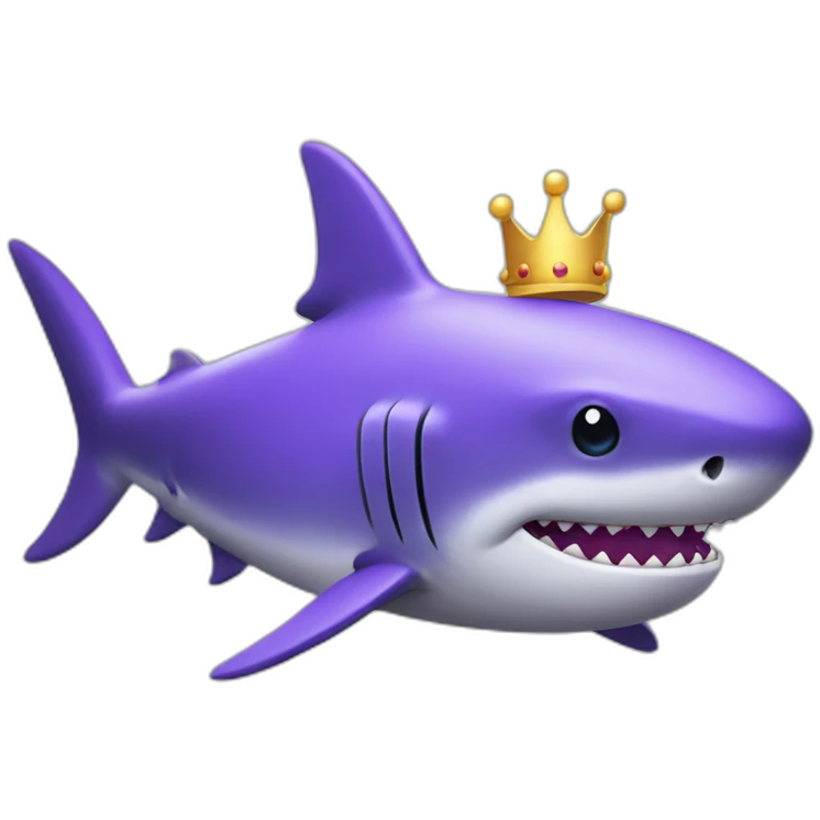 Purple shark with a crown emoji