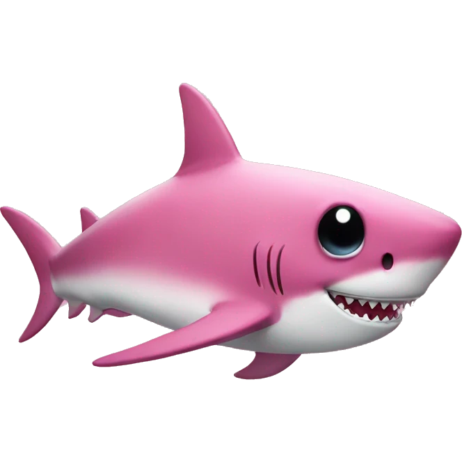 Pink shark with eyelashes emoji