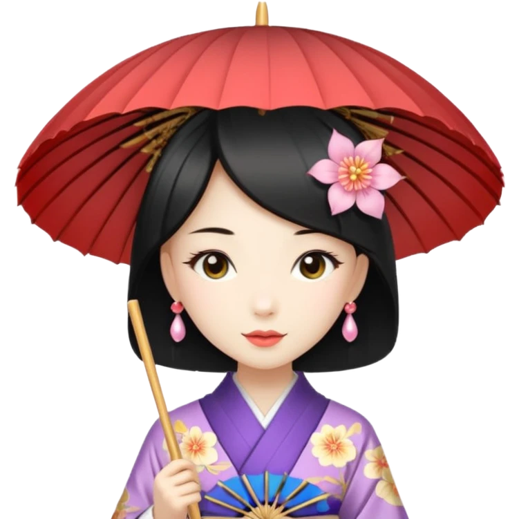 Japanese Princess  with paper umbrella emoji