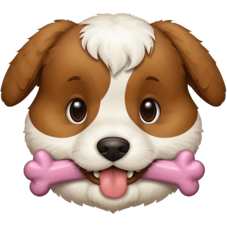 puppy face with bone in mouth emoji