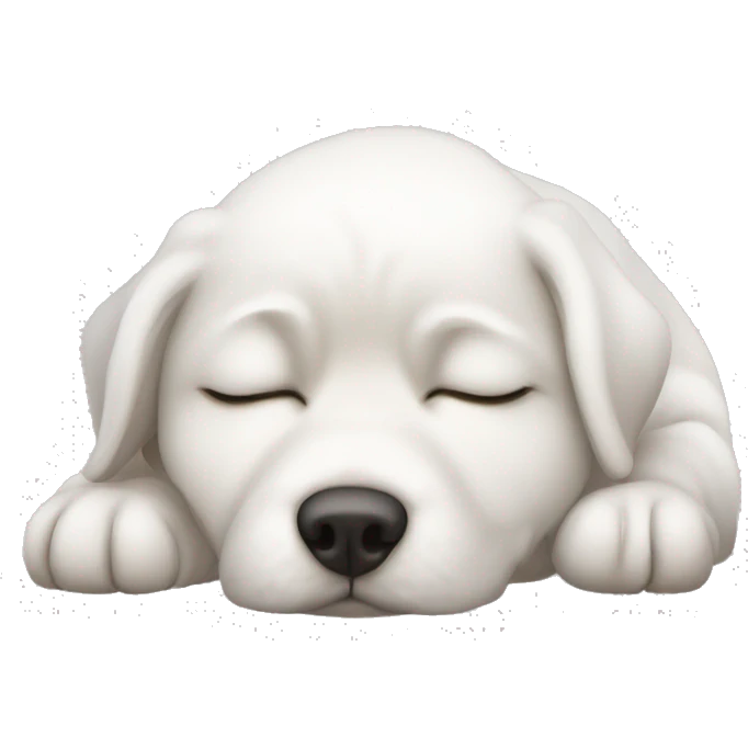 A littel wite dog sleeping up agents af Girl i her ved emoji