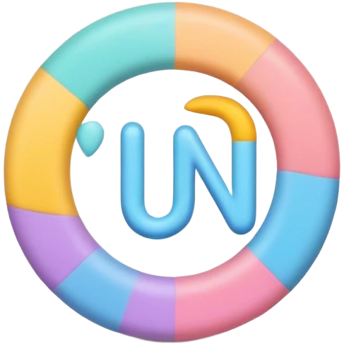 Un logo que diga mundo nuni con colores pasteles emoji