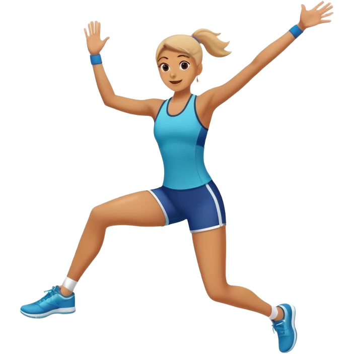 Person doing aerobics workout, jumping with enthusiasm in a gym emoji