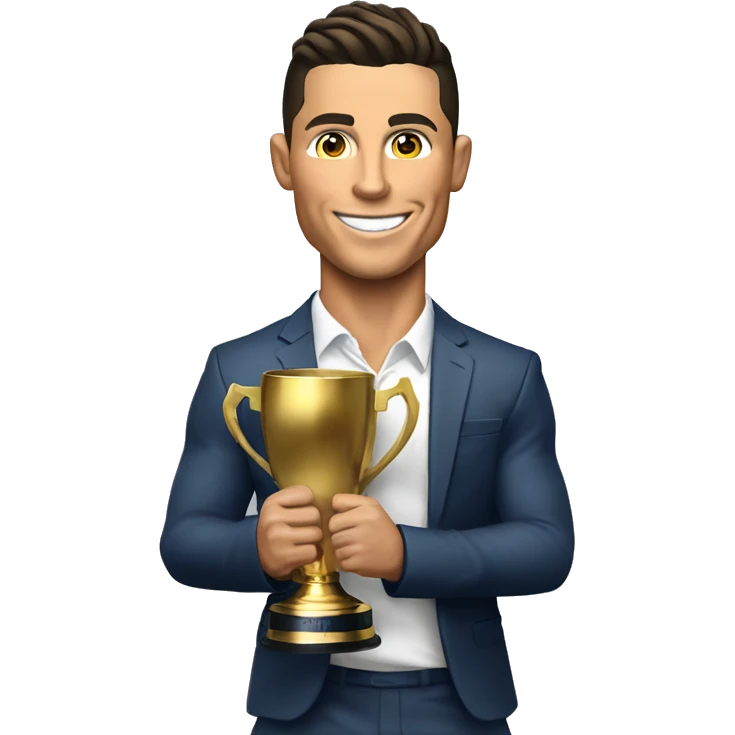 cristiano ronaldo con la copa mundial emoji