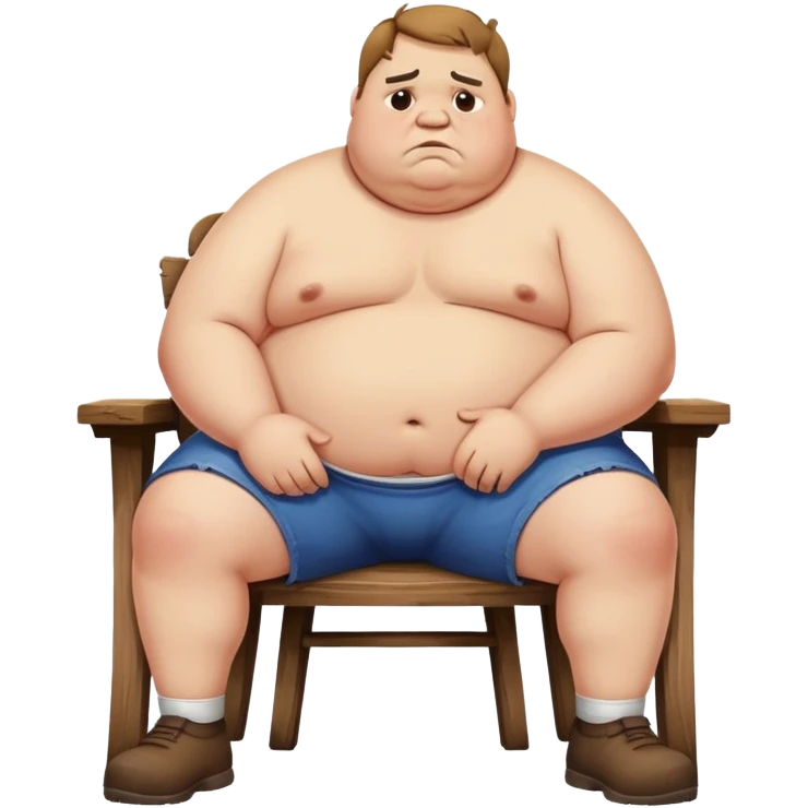 Fat guy on broken chair  emoji