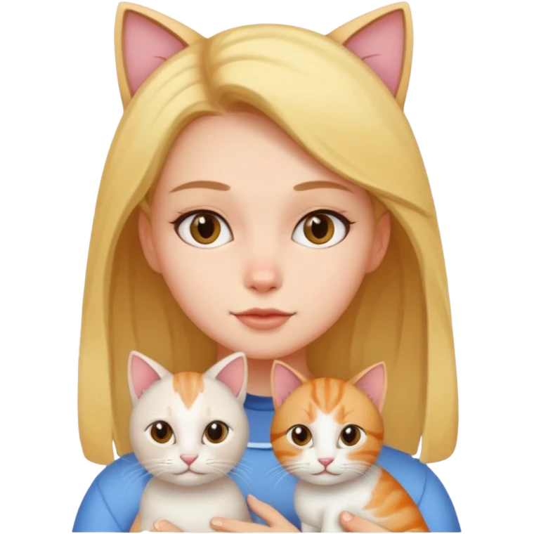 Fille avec un chat emoji