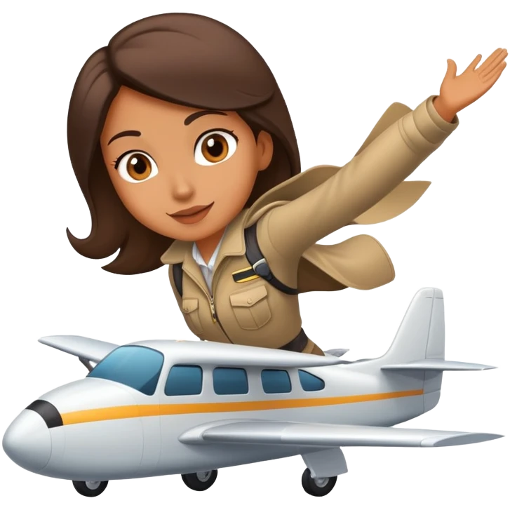 Girl flying plane emoji