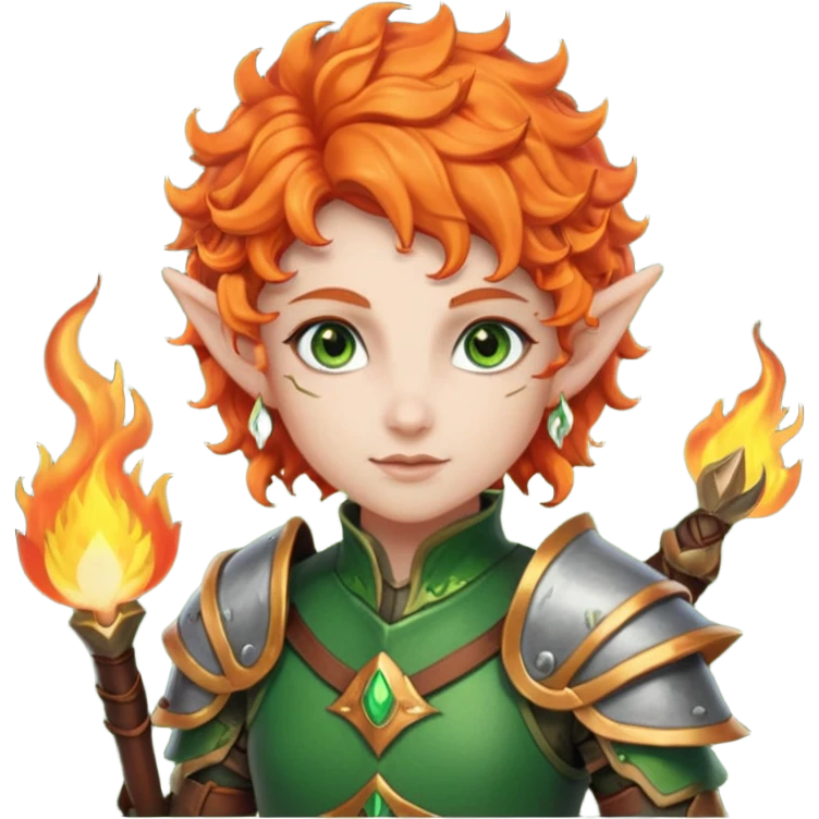 Archer elf with flaming orange curls emoji