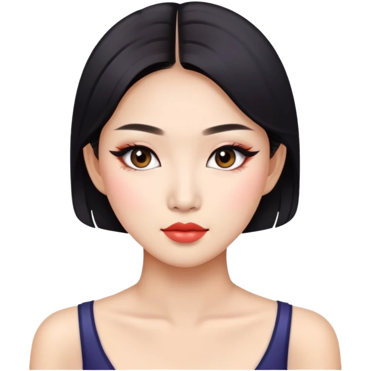 pretty asian baddie with makeup emoji