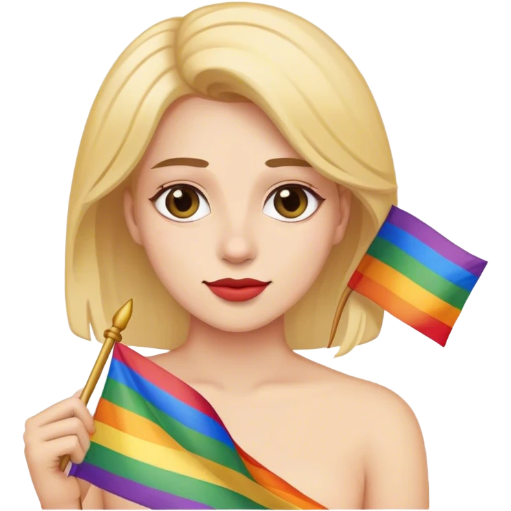 woman with lgbt flag emoji