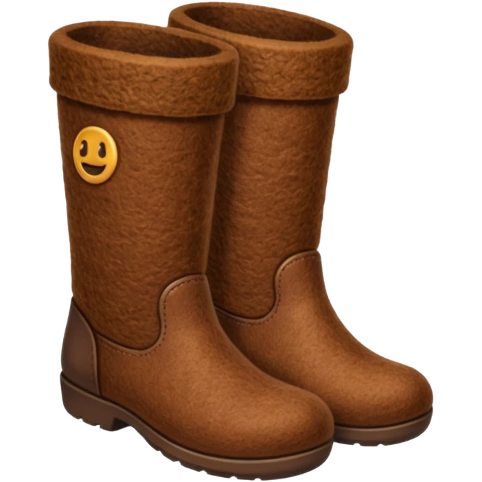 felt boots made of felted wool emoji