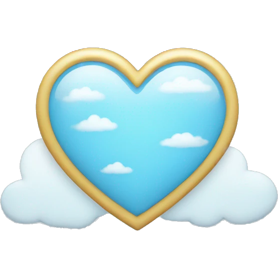A light blue heart with clouds emoji